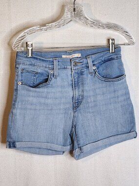 Levi's Lt Wash Cotton Poly Viscose Elastane Mid Rise Mid Length Shorts Size W27